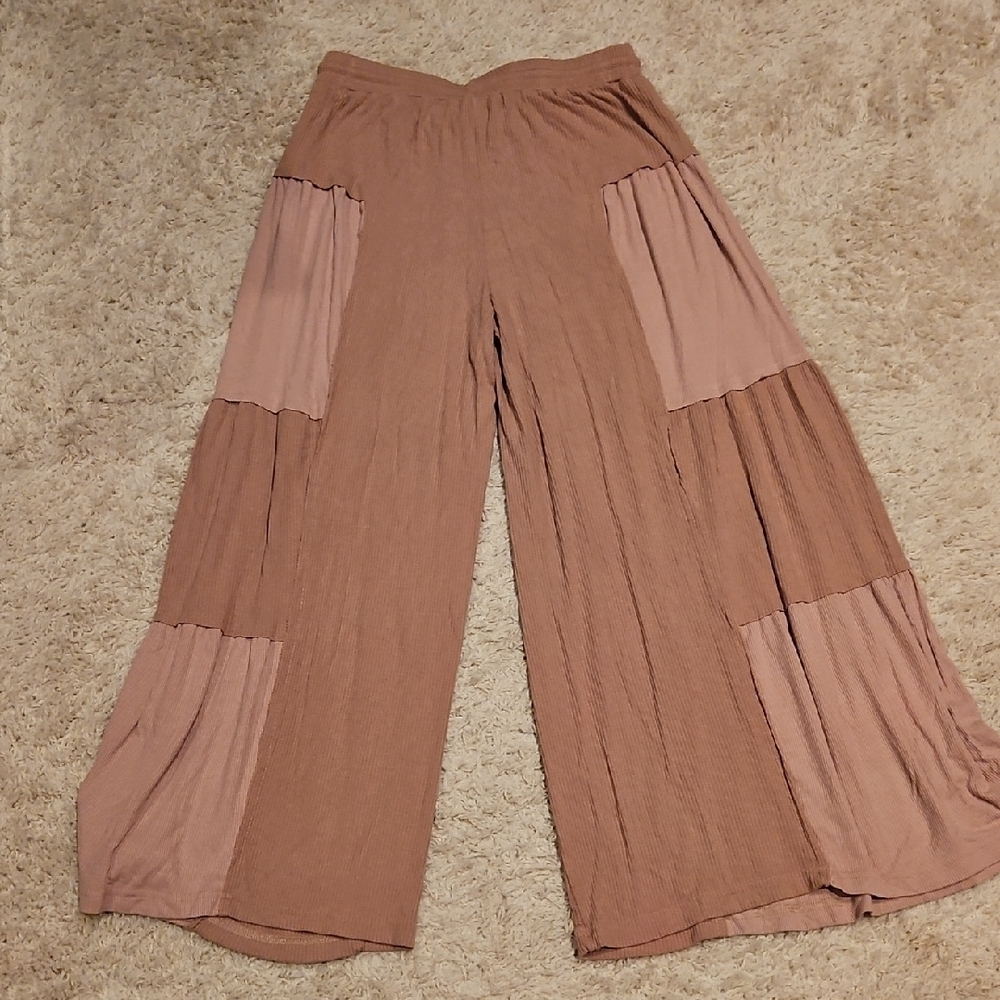 252 POL Blush and Tan Wide-Leg Pants - Picture 5 of 5